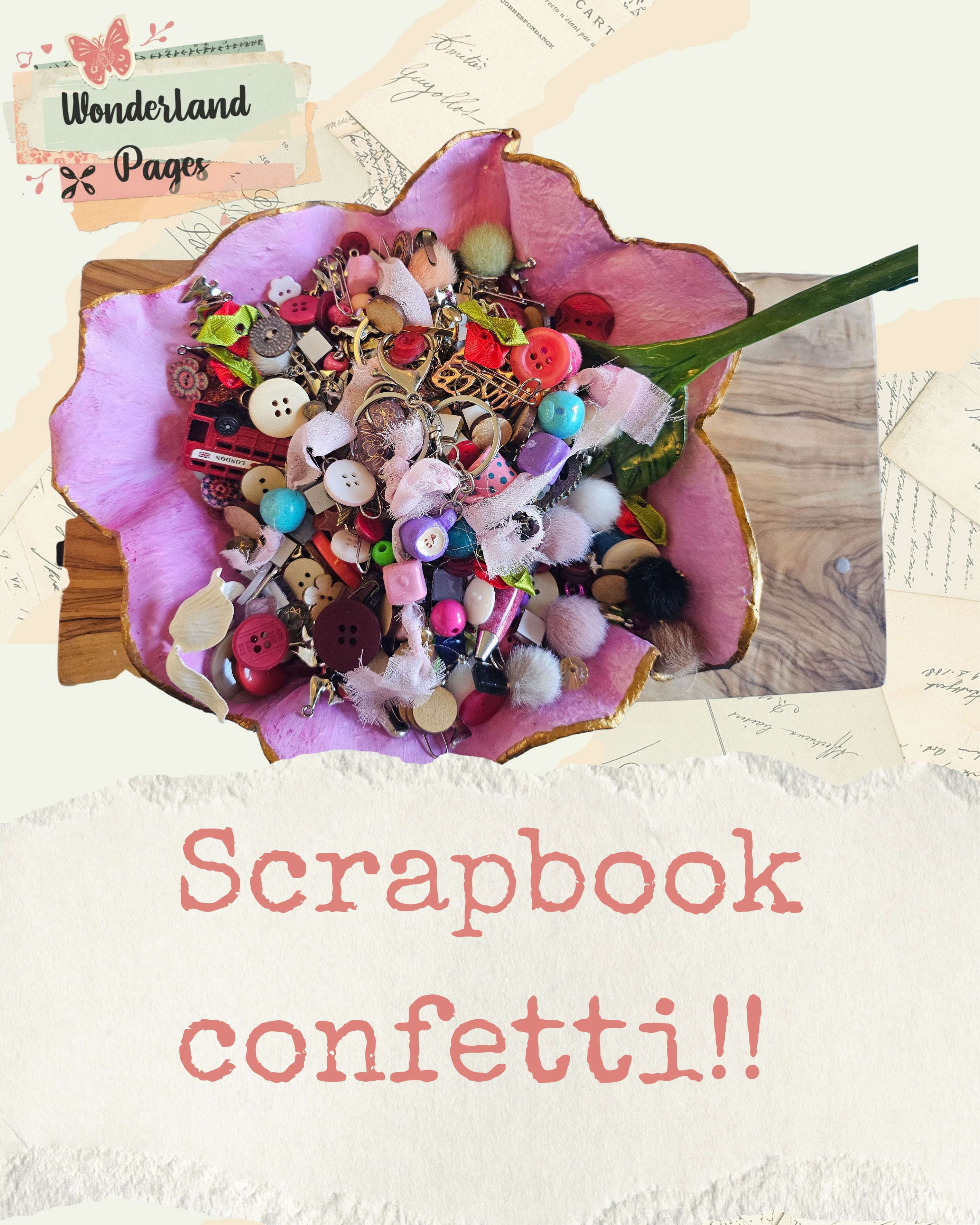 Junk Confetti Scoops ✨ | Vintage-Inspired Craft Mix