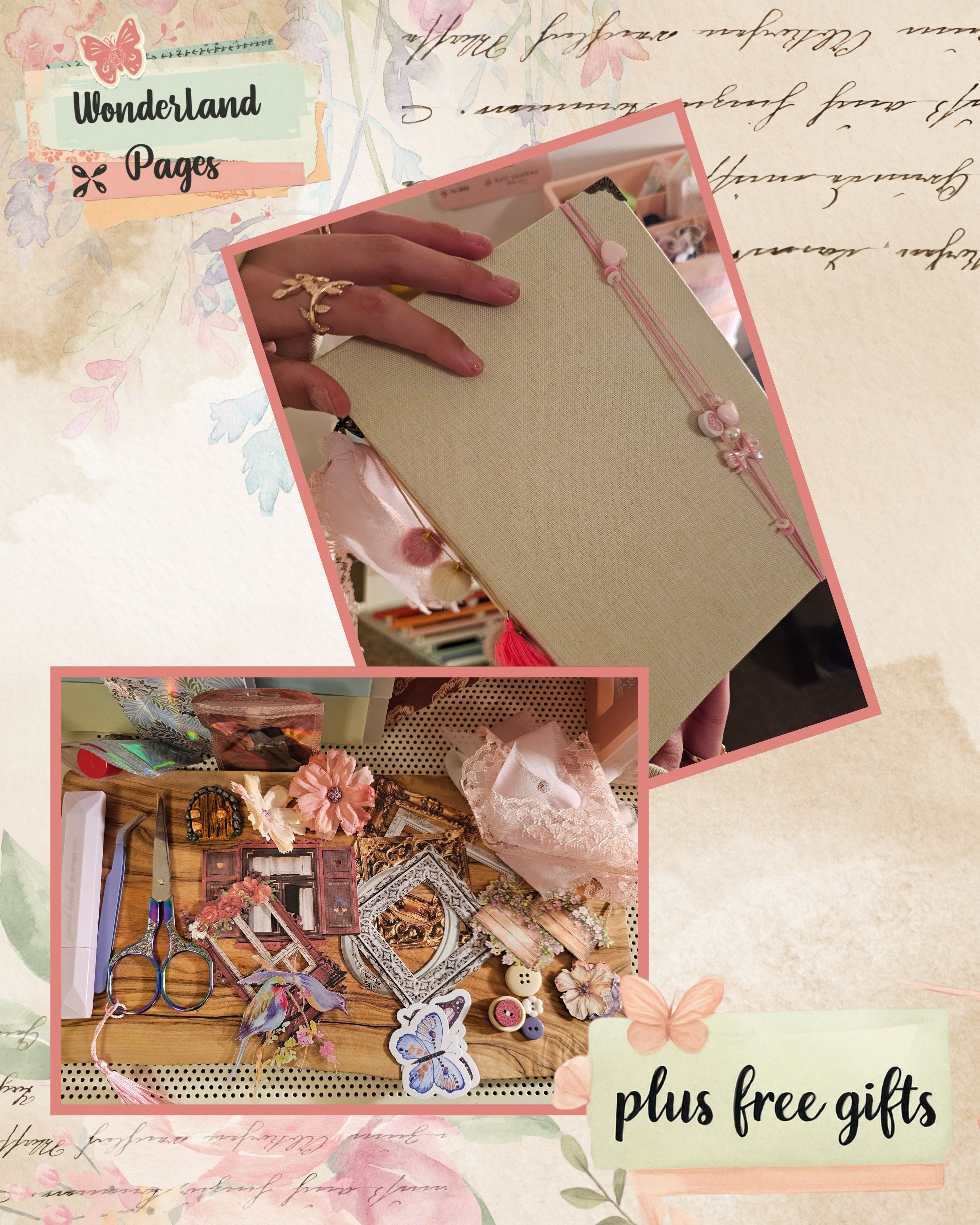 Wonderland Pages - Handmade Custom Scrapbook (Made to Order)