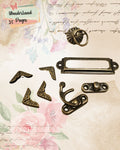 Vintage Brass Scrapbook Hardware Set